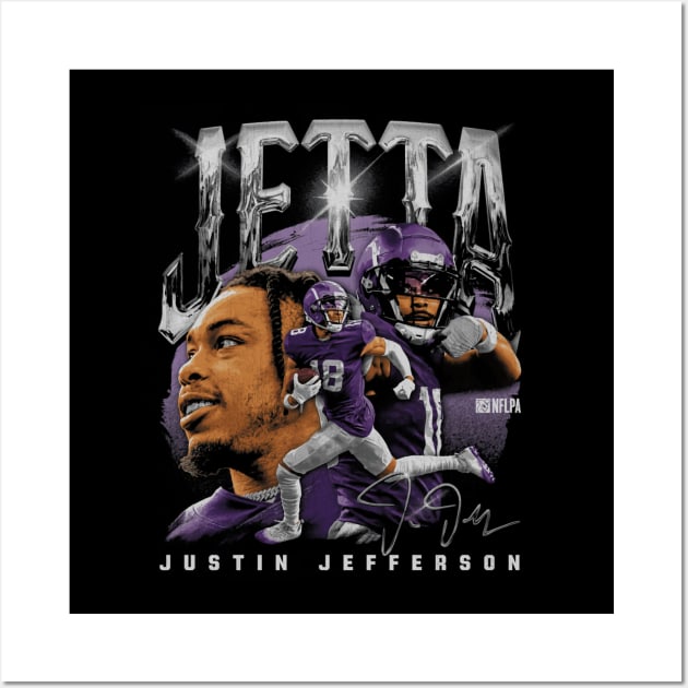 Justin Jefferson Minnesota Jetta Vintage Wall Art by ClarityMacaws